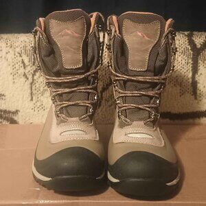 L.L.Bean Women's Wildcat Pro Primaloft Mid Calf Winter Boots Leather Brown Tek 2